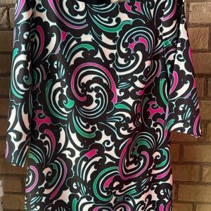 Banana Republic Black and White Sheath Dress with Cowl Neck